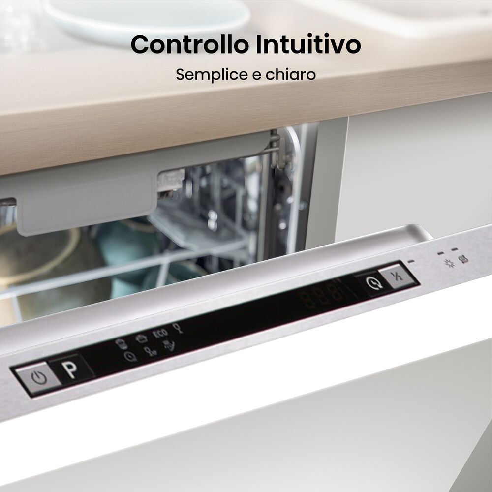 LAVASTOVIGLIE INCASSO Pannello frontale non in dotazione HISENSE HV523E10, Programmi 7, Dimensioni: L 55 cm, A 81,5 cm, P 44,8 cm, Rumorosit&agrave; 47 dB(A), Consumo di acqua 9 l, Bianco, Classe E - PRMG GRADING ROBN - 10%, image number 13