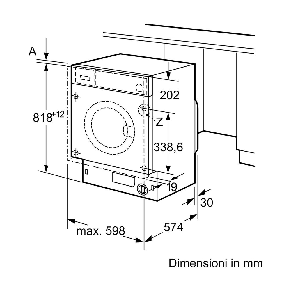 BOSCH WIW24342EU LAVATRICE INCASSO, Caricamento frontale, 8 kg, 10 programmi, Profondit&agrave; 54,4 cm, Giri 1200 rpm, Bianco, livello rumorosit&agrave; centrifuga 66 dB(A), Classe C - PRMG GRADING ROBN - 9.99%, image number 9