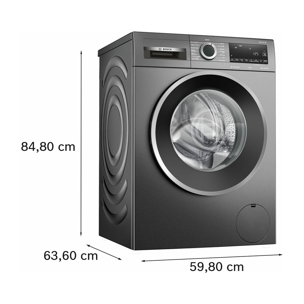 WGG244ZRIT LAVATRICE, Caricamento frontale, 9 kg, 14 programmi, Profondit&agrave; 63,6 cm, Giri 1400 rpm, Grigia Antracite, livello rumorosit&agrave; centrifuga 71 dB(A), Classe A - PRMG GRADING ROBN - 10%, image number 8