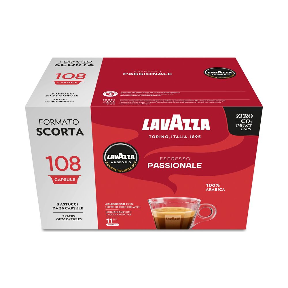 Capsule originali Lavazza per Macchine Espresso Lavazza A Modo Mio PASSIONALE 108 CAPS, 0,81 kg, image number 0