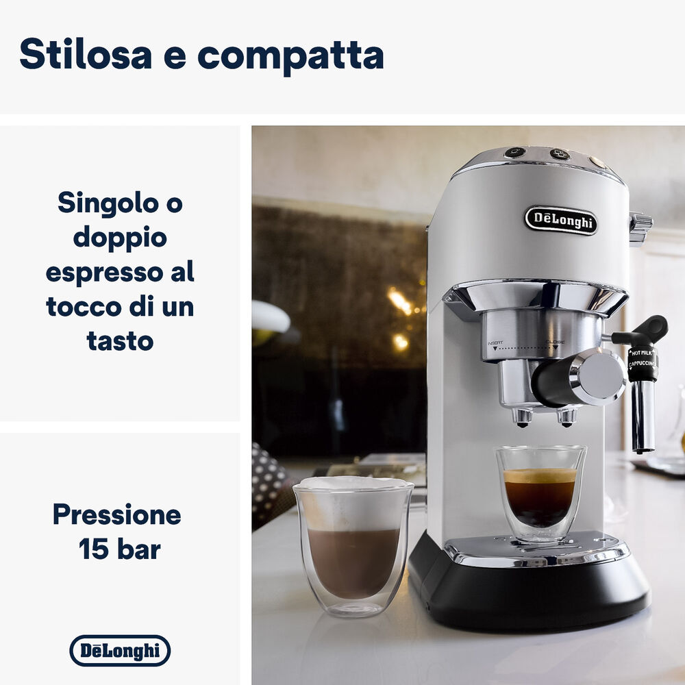 M/CAFFE' ESPRESSO DE LONGHI Dedica EC685.W, 1350 W, BIANCO OPACO, image number 1