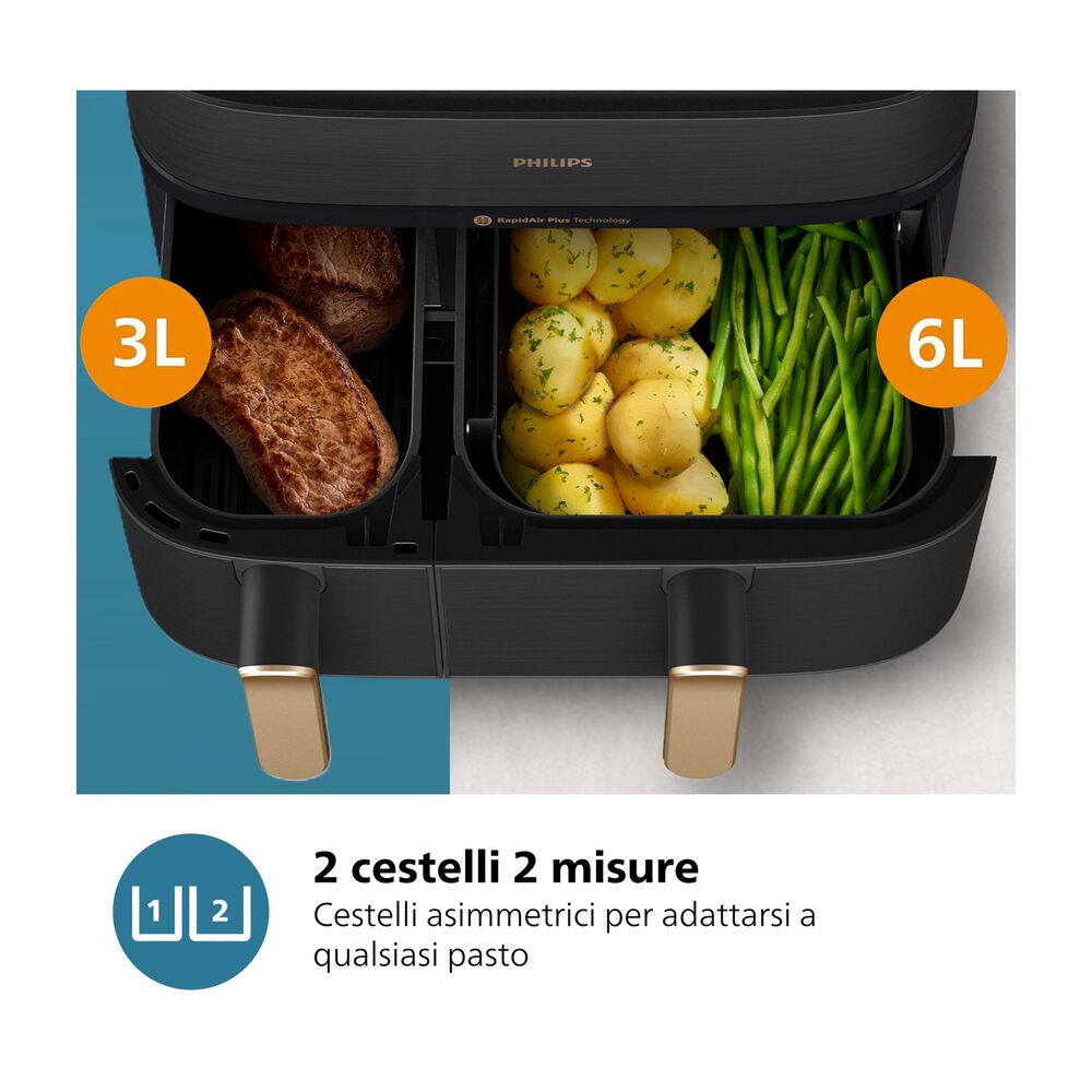 Airfryer Serie 5000 da 9L cottura vapore NA552/00, image number 7