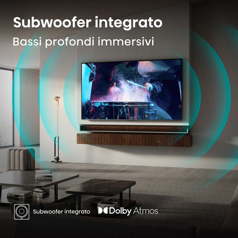 HISENSE 65U7Q TV MINI LED, SMART TV, 65 ", Mini LED, Processore Quad Core / MT9618, NERO, Classe E - PRMG GRADING OOBN - 10%, image number 4
