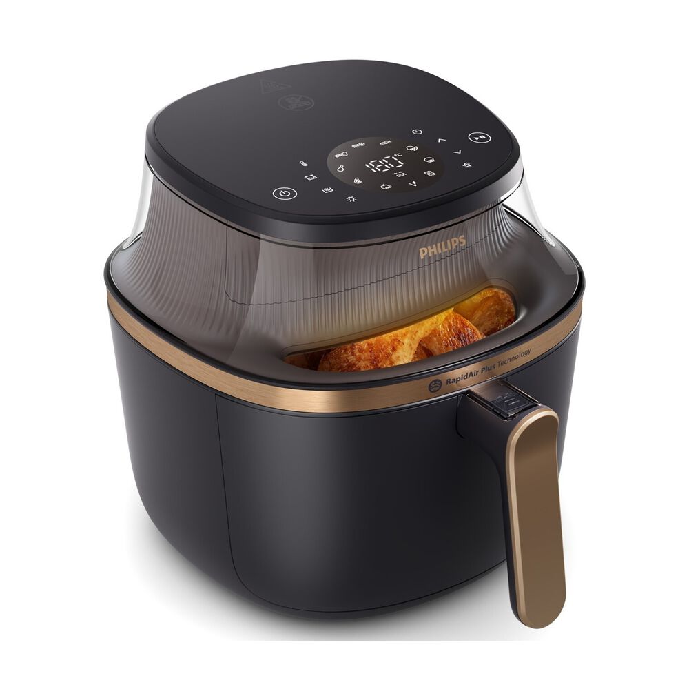 Airfryer Serie 3000 da 4.2L NA322/00 FRIGGITRICE AD ARIA, capacit&agrave; 4,2 l, Max potenza 1400 W, 12 programmi, da 40 &deg;C a 200 &deg;C, Nero/Bronzo - PRMG GRADING OOCN - 15%, image number 0