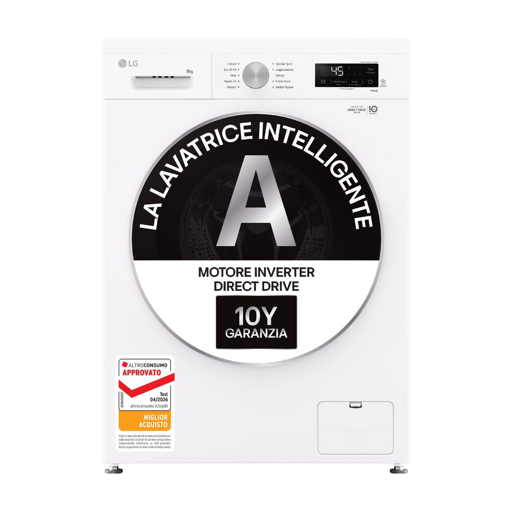 F4NX1008NWK Serie X1 LAVATRICE, Caricamento frontale, 8 kg, 10 programmi, Profondit&agrave; 55 cm, Giri 1400 rpm, ivory White, livello rumorosit&agrave; centrifuga 75 dB(A), Classe A - PRMG GRADING ROBN - 10%, image number 1
