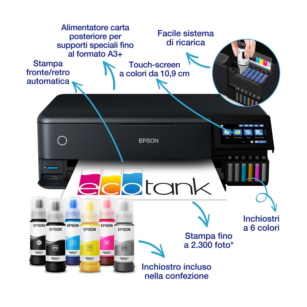 STAMPANTE INKJET ECOTANK ET-8550, Inkjet, image number 4