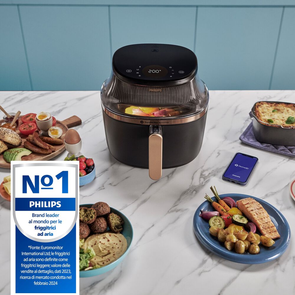 Airfryer Serie 3000 da 4.2L NA322/00 FRIGGITRICE AD ARIA, capacit&agrave; 4,2 l, Max potenza 1400 W, 12 programmi, da 40 &deg;C a 200 &deg;C, Nero/Bronzo - PRMG GRADING OOCN - 15%, image number 4