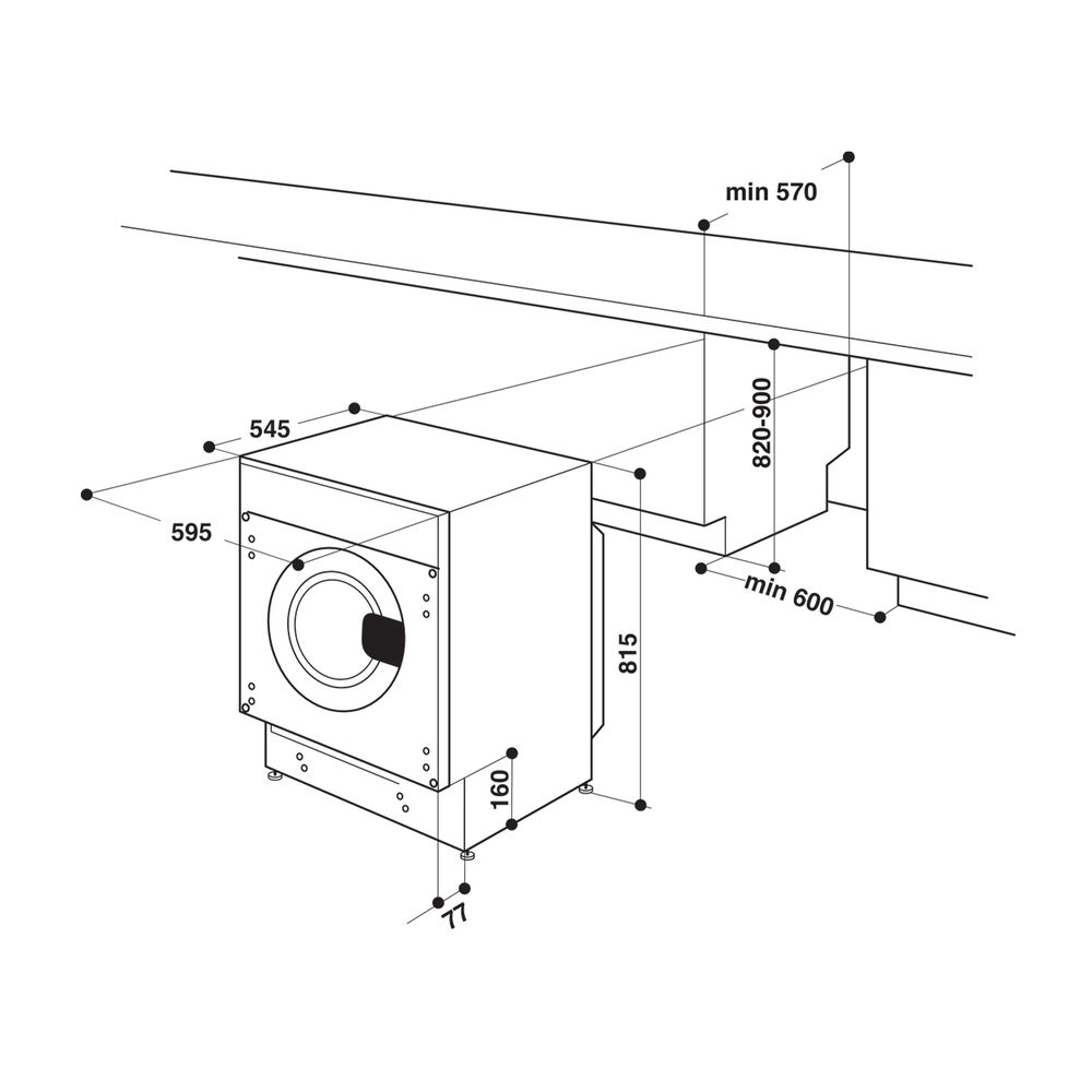 BI WMHG 71483 EU N LAVATRICE INCASSO, Caricamento frontale, 7 kg, 54,5 cm, Classe D, image number 8