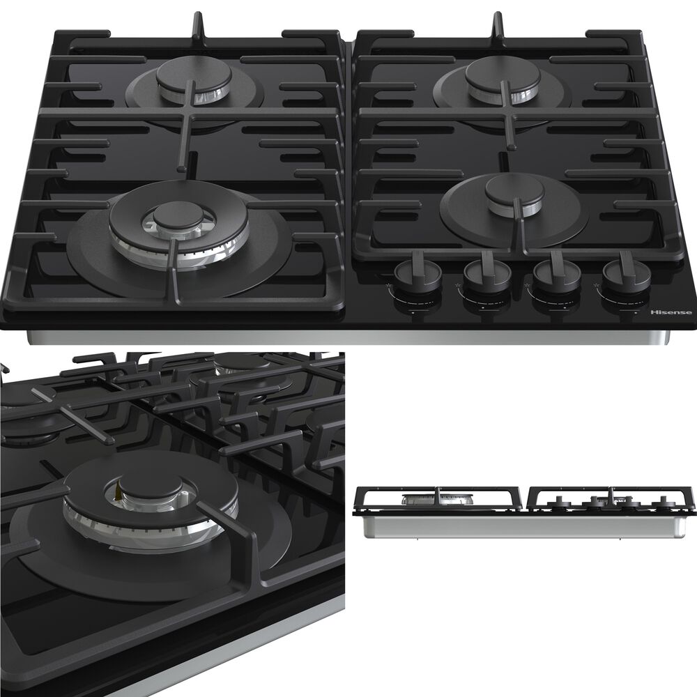 HISENSE GG663BHF PIANO COTTURA GAS, 4 zone di cottura, dimensioni: L 60 cm, P 52 cm, Vetro Nero - PRMG GRADING ROCN - 15%, image number 2
