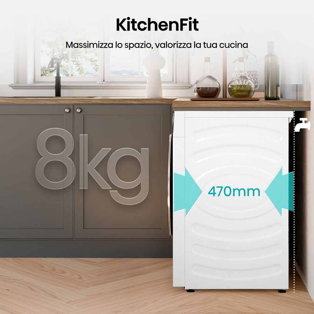WF5i8043BWF LAVATRICE, Caricamento frontale, 8 kg, 17 programmi, Profondit&agrave; 47 cm, Giri 1400 rpm, Bianco, livello rumorosit&agrave; centrifuga 72 dB(A), Classe A - PRMG GRADING ROBN - 10%, image number 26