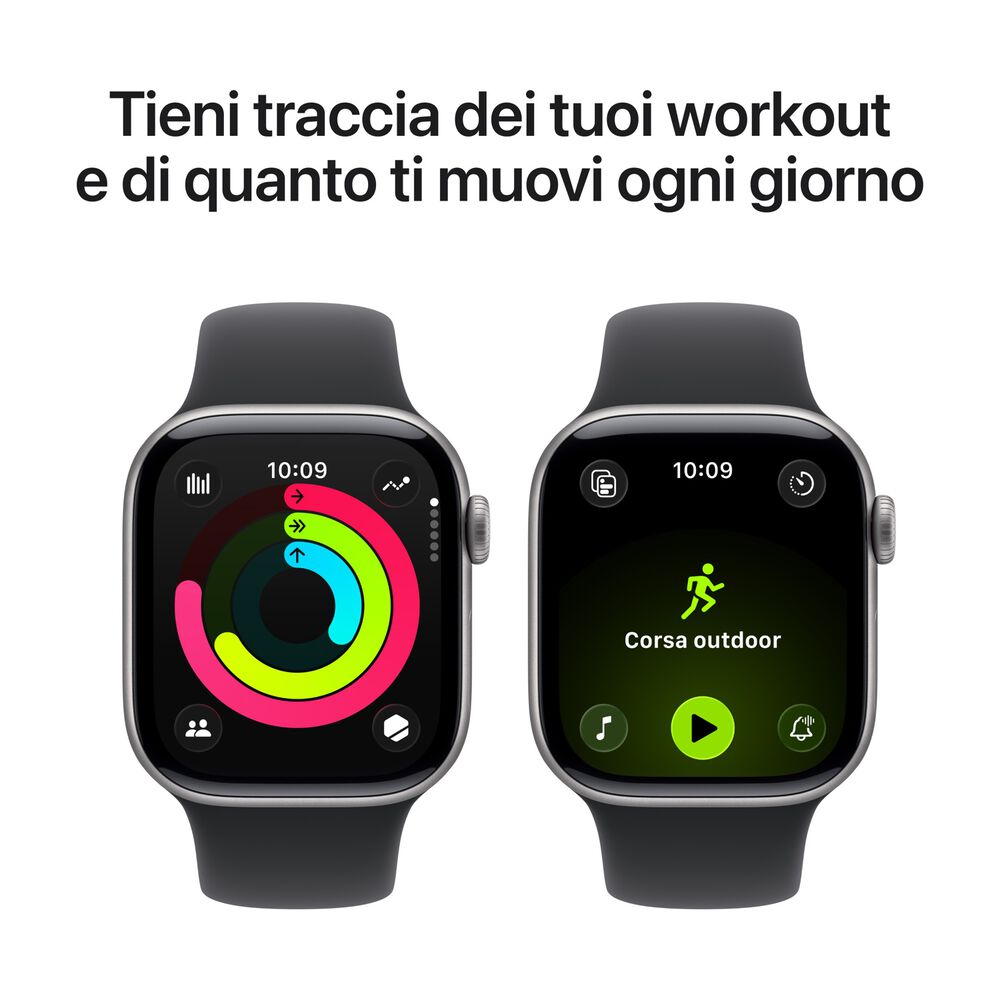 APPLE Watch Series 11 GPS + Cellular, Cassa 42 mm in alluminio grigio siderale con Cinturino Sport nero-S/M - PRMG GRADING ROBN - 10%, image number 3