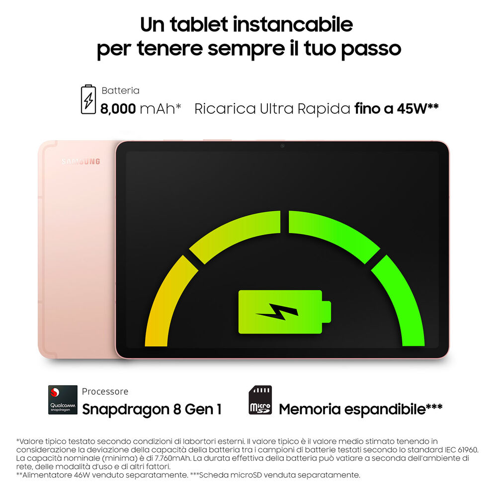  Tablet SAMSUNG Galaxy Tab S8 WIFI, 128 GB, No, 11 pollici, image number 5