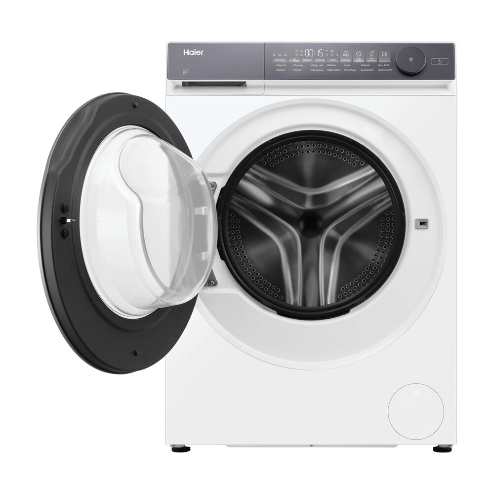 HAIER HWD120-B14367UIT LAVASCIUGA, Caricamento frontale, capacit&agrave; lavaggio 12 kg, capacit&agrave; asciugatura 8 kg, 14 programmi, Profondit&agrave; 67 cm, Giri 1400 rpm, Bianco, Argento, Classe D, Abbonamento DAZN Full 6 mesi incluso - PRMG GRADING ROAN - 4.99%, image number 3