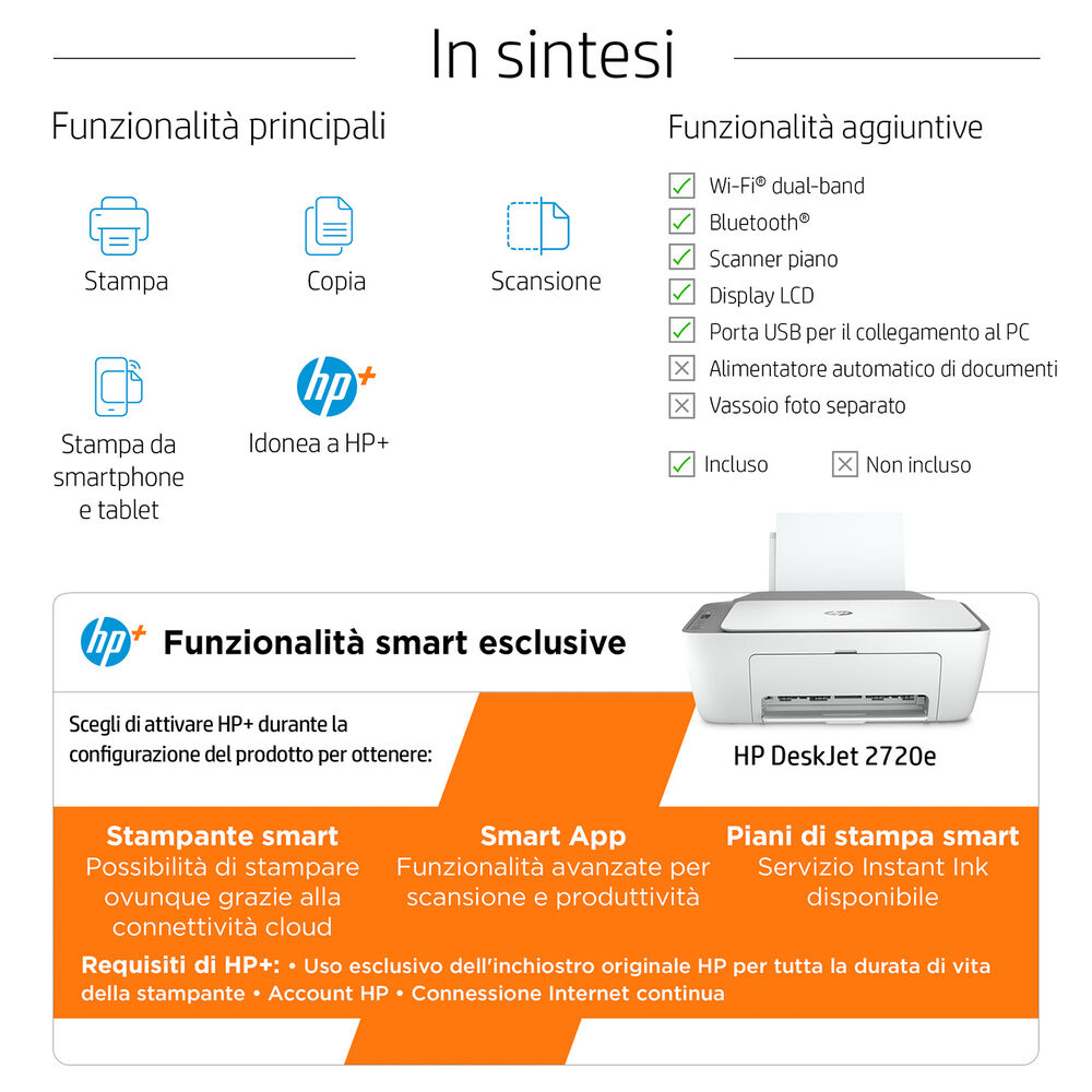 STAMPANTE INKJET DESKJET 2720E CON HP+, Inkjet, image number 5