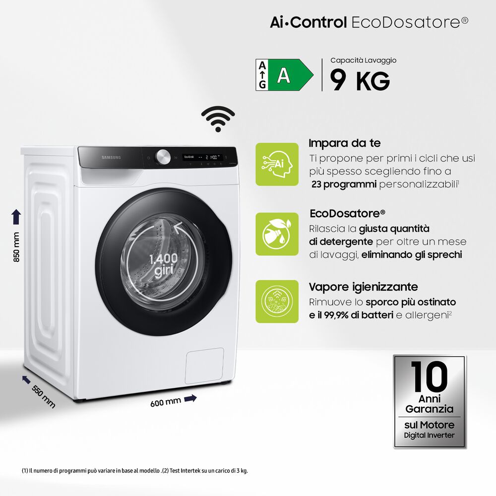 WW90T534DAE/S3 LAVATRICE, Caricamento frontale, 9 kg, 55 cm, Classe A, image number 1