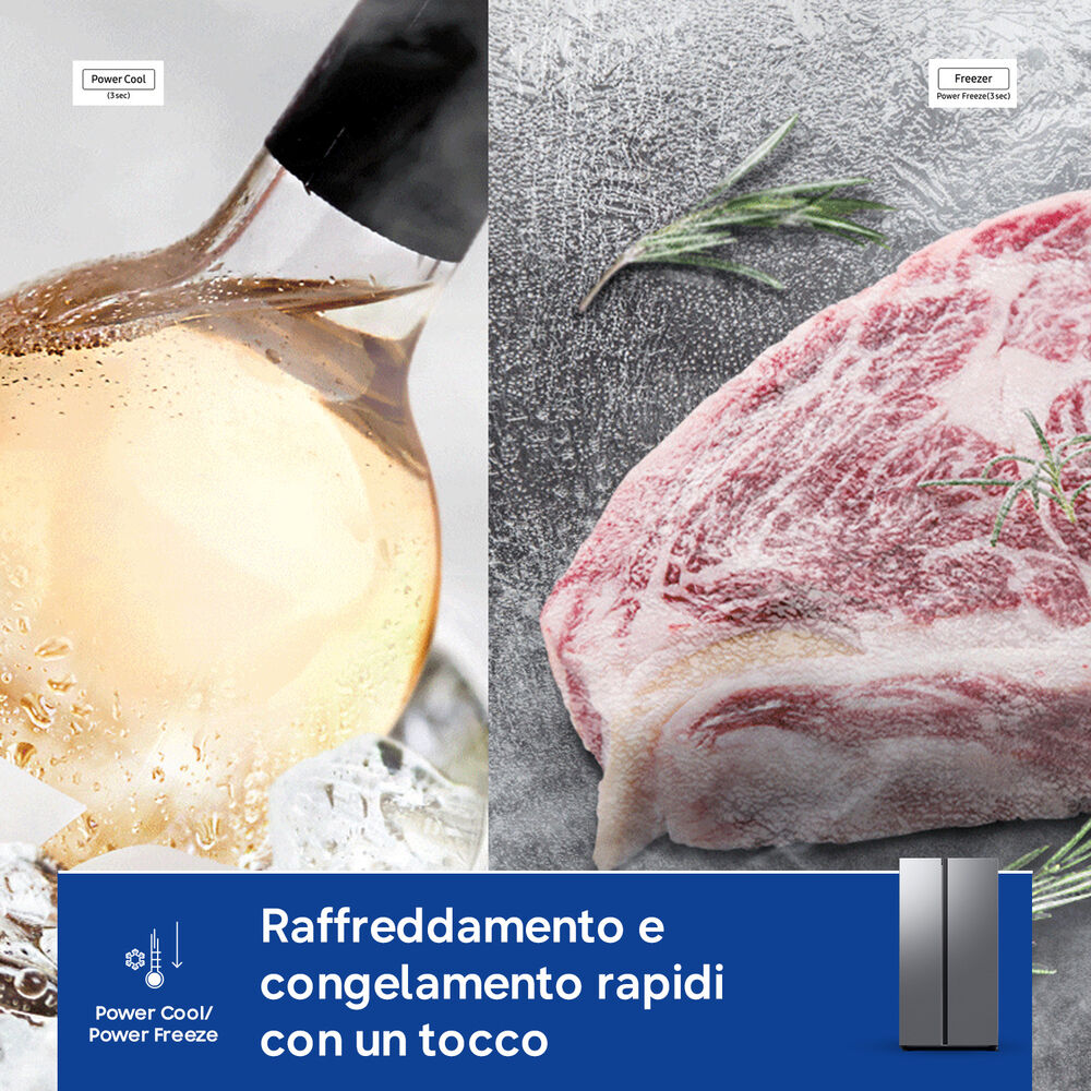 SAMSUNG RS70F65QDTEF, Sistema Multi Flow: No; Sistema raffreddamento frigorifero: No Frost; Sistema raffreddamento congelatore: No Frost, Capacit&agrave; netta totale 659 l, Rumorosit&agrave;: 36 dB(A), LAN wireless, Dimensioni: L 91,2 cm A 178,4 cm P 72,6 cm, Metal Look, Classe D - PRMG GRADING ROCN - 15%, image number 6