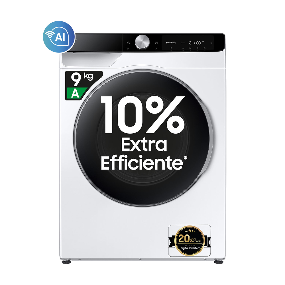 SAMSUNG WW90DG6U85LKU3 LAVATRICE, Caricamento frontale, 9 kg, 26 programmi, Profondit&agrave; 55 cm, Giri 1400 rpm, BIANCO, livello rumorosit&agrave; centrifuga 72 dB(A), Classe A - PRMG GRADING ROBN - 10%, image number 0