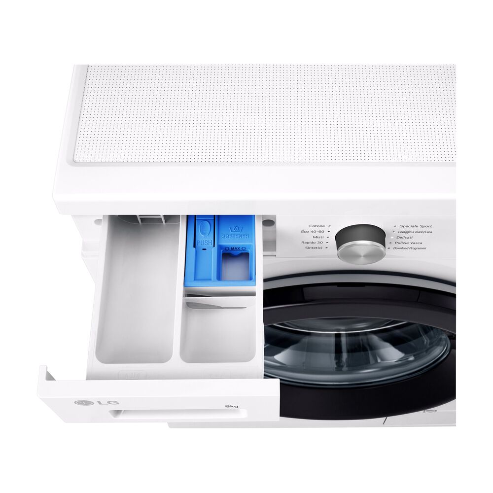 LG F4NX1008NWK Serie X1 LAVATRICE, Caricamento frontale, 8 kg, 10 programmi, Profondit&agrave; 55 cm, Giri 1400 rpm, ivory White, livello rumorosit&agrave; centrifuga 75 dB(A), Classe A  - PRMG GRADING ROAN - 5%, image number 8