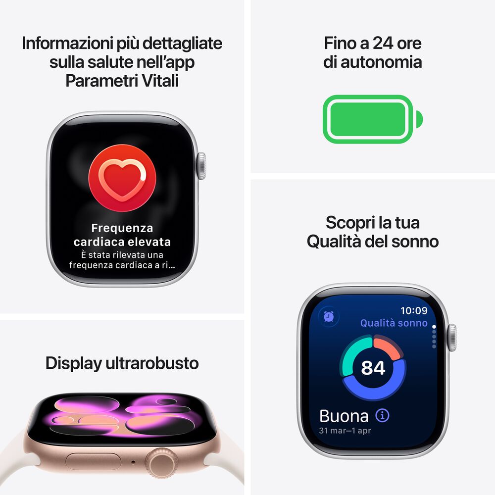 APPLE Watch Series 11 GPS + Cellular, Cassa 42 mm in alluminio grigio siderale con Cinturino Sport nero-S/M - PRMG GRADING ROBN - 10%, image number 2
