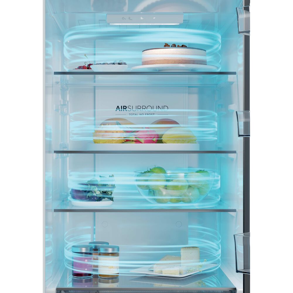 FRIGORIFERO COMBINATO HDPR1618CNPK, Capacit&agrave; netta totale 352 l, Rumorosit&agrave;: 35 dB(A), 4 ripiani, Dimensioni: L 59,5 cm A 185 cm P 66,7 cm, Inox, Classe C - PRMG GRADING ROBN - 10%, image number 3