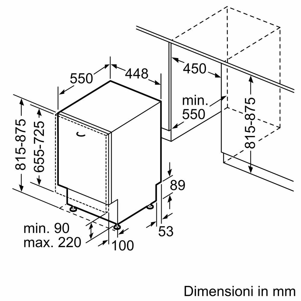 LAVASTOVIGLIE INCASSO Incasso built-in (BI) BOSCH SPV6EMX09E, Programmi 6, Dimensioni: L 44,8 cm, A 81,5 cm, P 55 cm, Rumorosit&agrave; 44 dB(A), Consumo di acqua 8,7 l, Non disponibile, Classe B - PRMG GRADING ROBN - 10%, image number 5