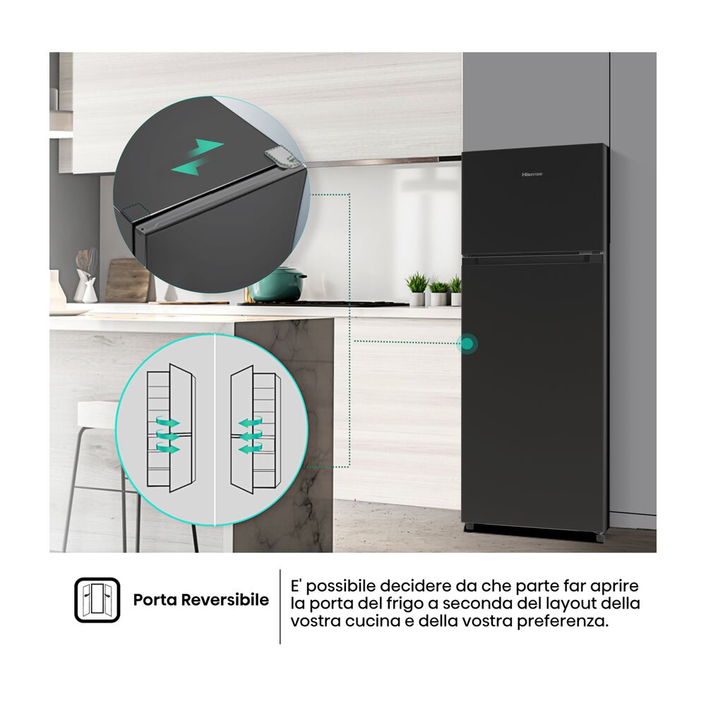 FRIGORIFERO DOPPIA PORTA RT267D4ABE, dimensioni 55 cm x 143.6 cm x 54.2 cm, capacit&agrave; netta totale 206 litri, nero, classe E - PRMG GRADING ROCN - 14.99%, image number 9