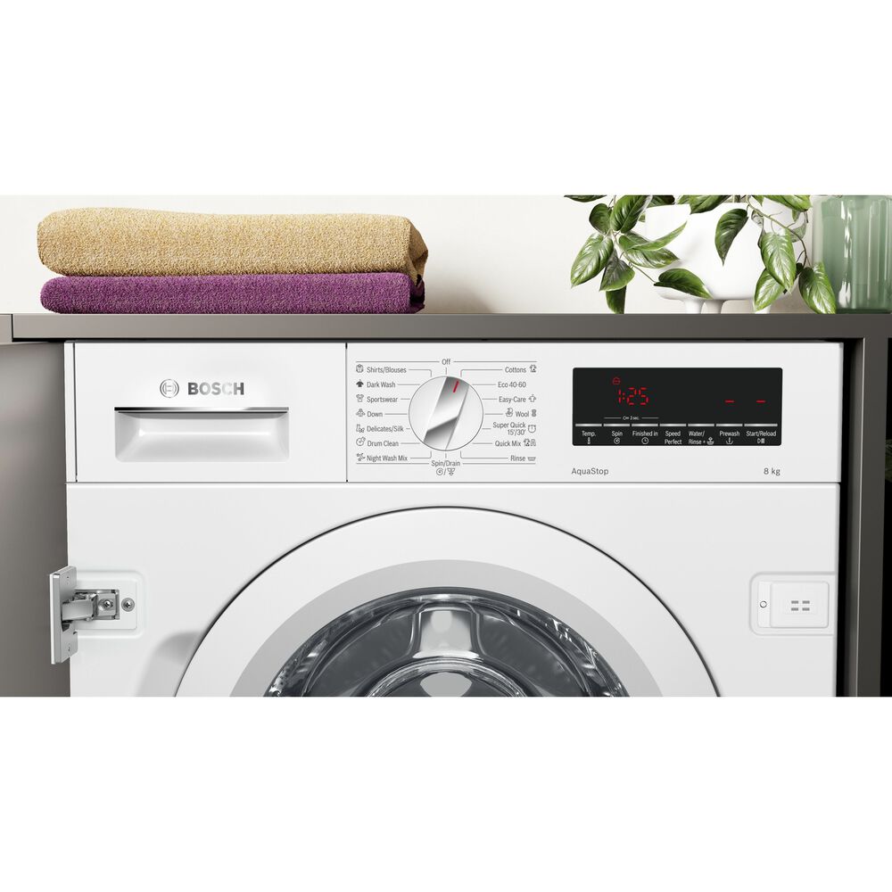 BOSCH WIW28542EU LAVATRICE INCASSO, Caricamento frontale, 8 kg, 14 programmi, Profondit&agrave; 54,4 cm, Giri 1400 rpm, Bianco, livello rumorosit&agrave; centrifuga 66 dB(A), Classe C - PRMG GRADING ROCN - 15%, image number 10