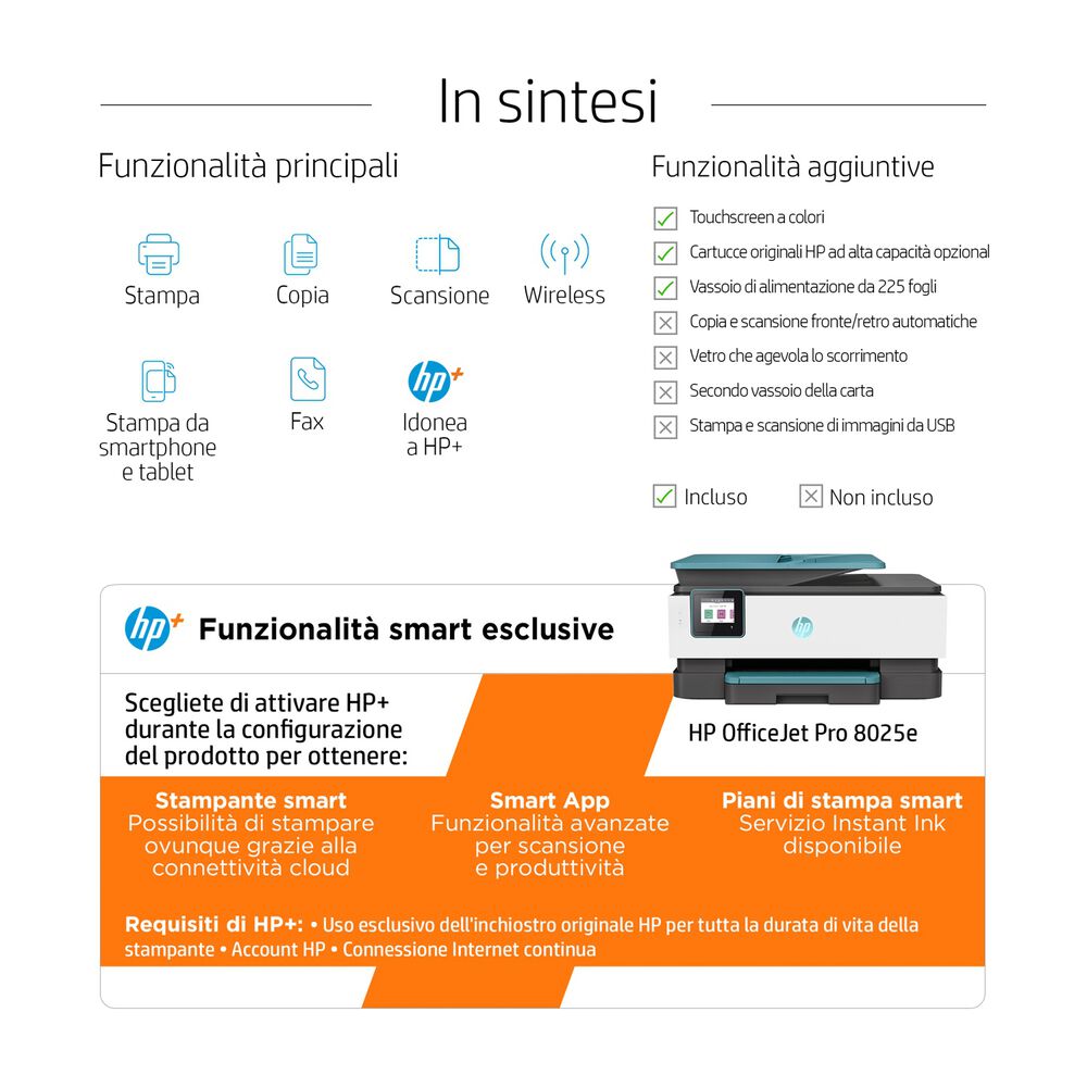 STAMPANTE INKJET OFFICEJET 8025E CON HP+, Inkjet, image number 5