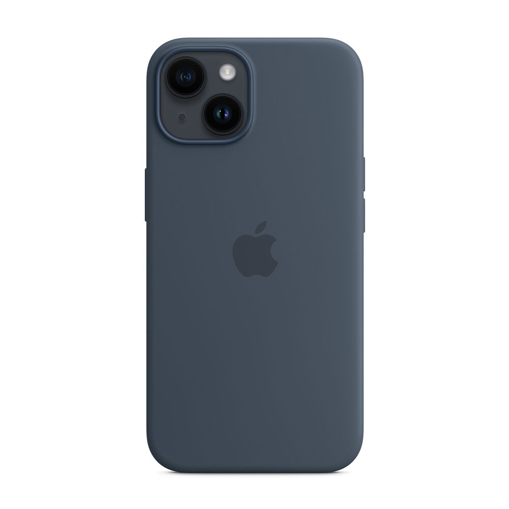 Custodia MagSafe in silicone per iPhone 14 - Blu tempesta, image number 2