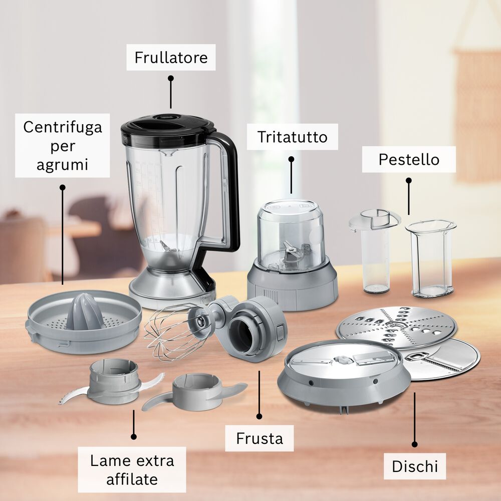  ROBOT DA CUCINA BOSCH MC812M844, capacit&agrave; della ciotola 3,9 Liter, 1250 W, Nero/Inox, image number 12