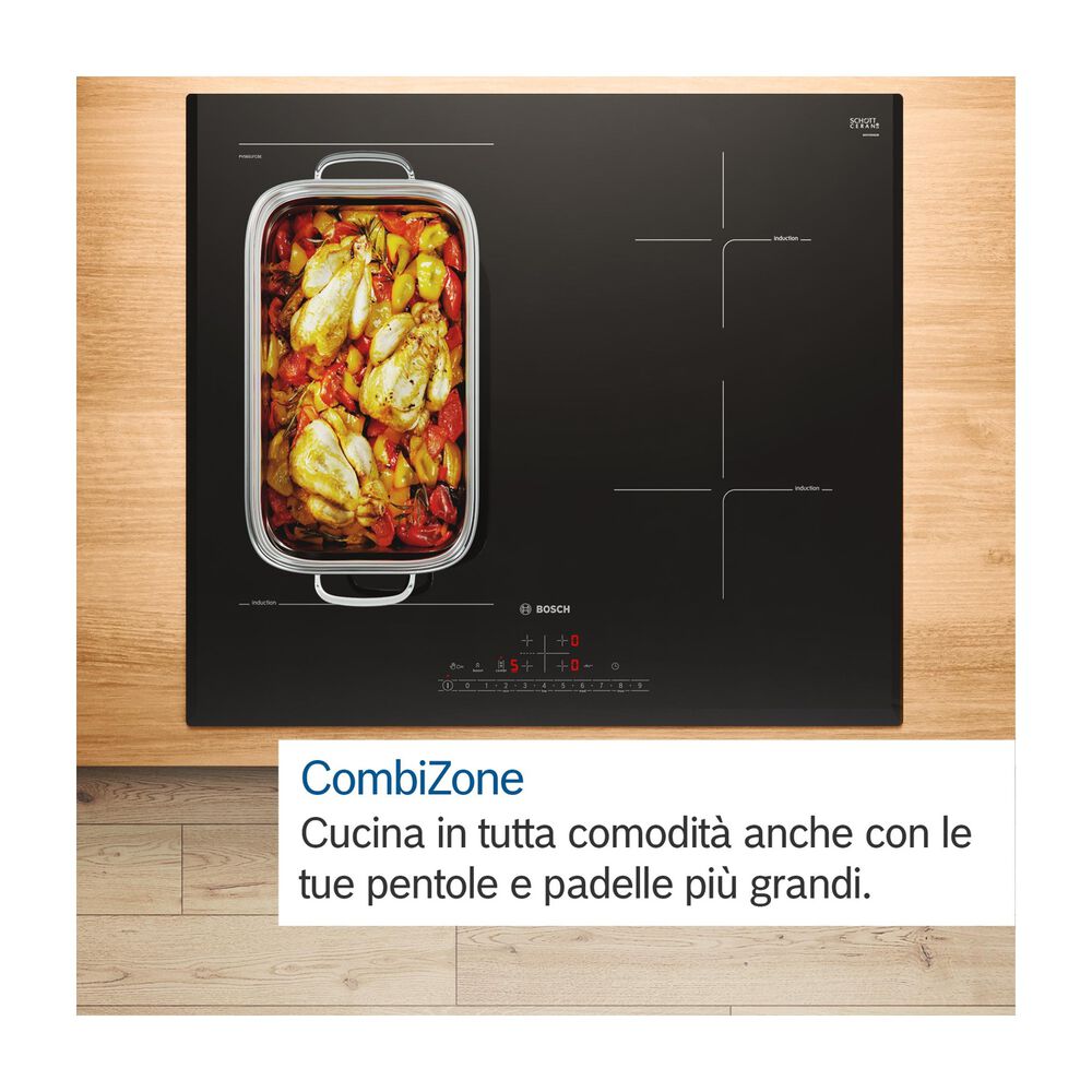 BOSCH PVS645HB1E PIANO COTTURA A INDUZIONE, 4 zone di cottura, dimensioni: L 58,3 cm, P 51,3 cm, piano in Vetroceramica, Nero  - PRMG GRADING ROAN - 5%, image number 8