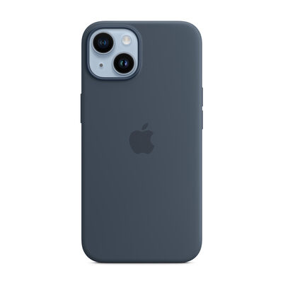 Custodia MagSafe in silicone per iPhone 14 - Blu tempesta