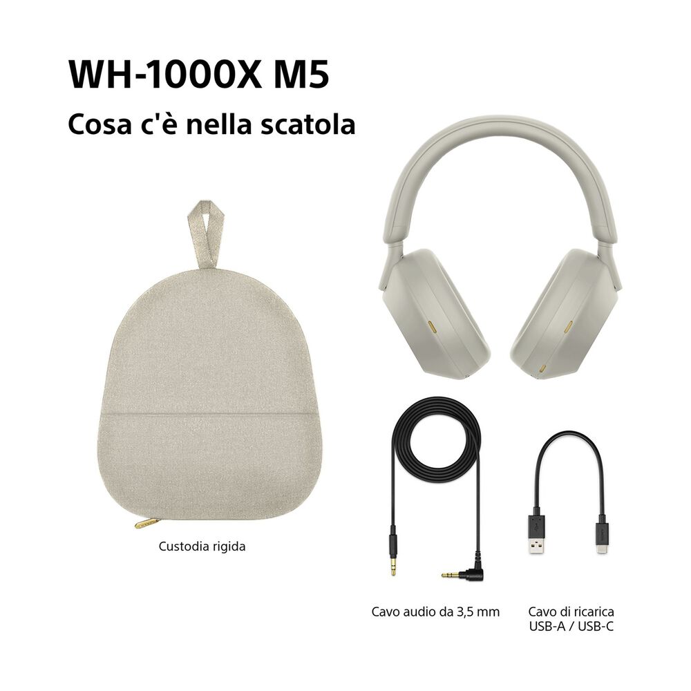 WH1000XM5S CUFFIE WIRELESS, Silver, image number 15