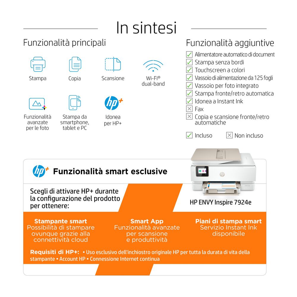 STAMPANTE INKJET ENVY 7924E CON HP+, Inkjet, image number 5