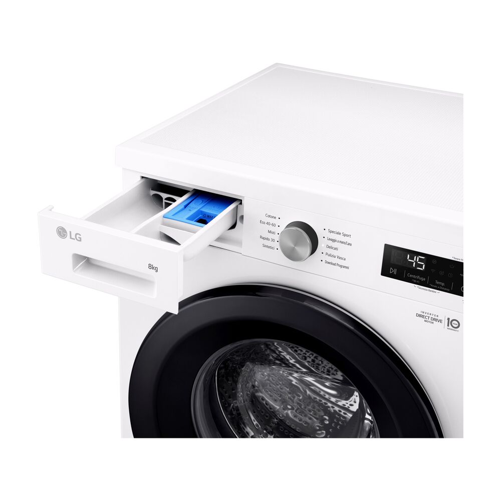 LG F4NX1008NWK Serie X1 LAVATRICE, Caricamento frontale, 8 kg, 10 programmi, Profondit&agrave; 55 cm, Giri 1400 rpm, ivory White, livello rumorosit&agrave; centrifuga 75 dB(A), Classe A  - PRMG GRADING ROAN - 5%, image number 20