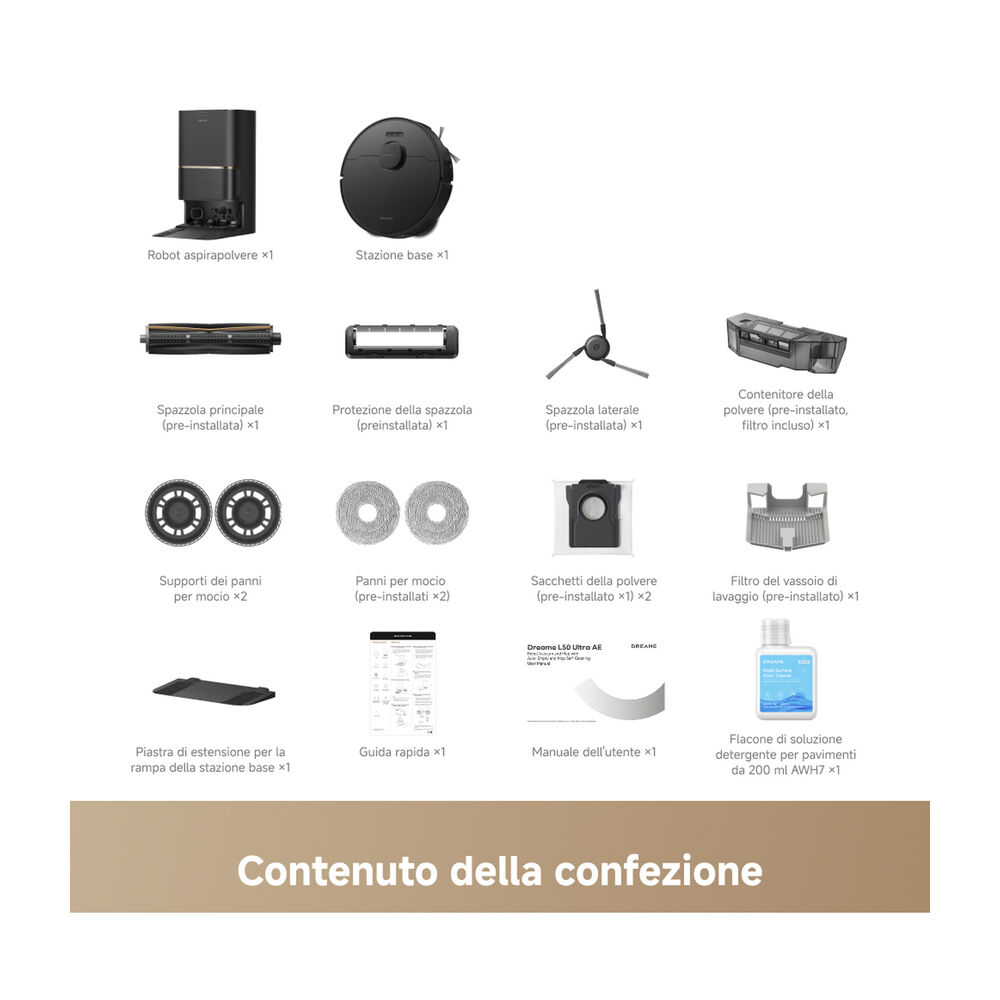 ROBOT ASPIRAPOLVERE L50VIM Ultra AE , Potenza 600 W, Lavapavimenti, Autonomia fino a 260 min, Sensore di superficie, Spazzola laterale, Base di carica, Nero - PRMG GRADING OOBN - 10%, image number 16