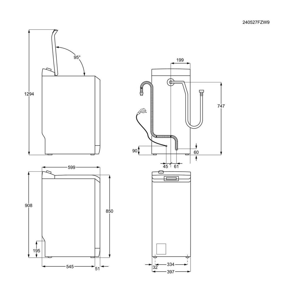 AEG LTR7E37S LAVATRICE CARICA ALTO, Caricamento dall'alto, 7 kg, 11 programmi, Profondit&agrave; 59,9 cm, Giri 1251 rpm, Bianco, livello rumorosit&agrave; centrifuga 79 dB(A), Classe A - PRMG GRADING ROBN - 10%, image number 4