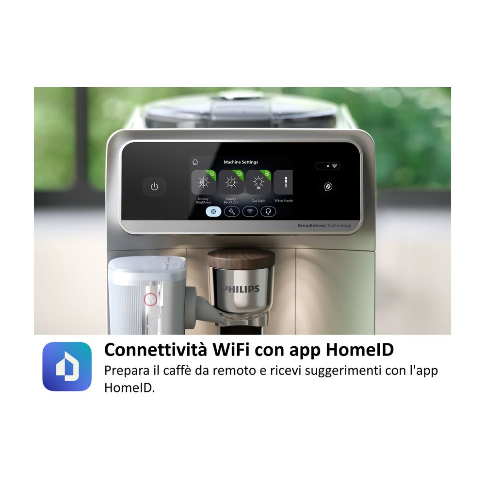 MACCHINA CAFF&Egrave; AUTOMATICA PHILIPS Caf&eacute; Aromis EP8757/20, Pressione pompa 15 bar, Potenza 1500 W, Programmi Espresso, Caff&egrave;, Cappuccino, Latte Macchiato, Caffellatte, Americano, Caff&egrave; crema, Ristretto, Espresso Lungo, Flat White, Acqua calda, Latte caldo, Schiuma di latte., Funzione Regolazione macinatura, Programma pulizia, Argento / Bianco - PRMG GRADING OOCN - 15%, image number 3