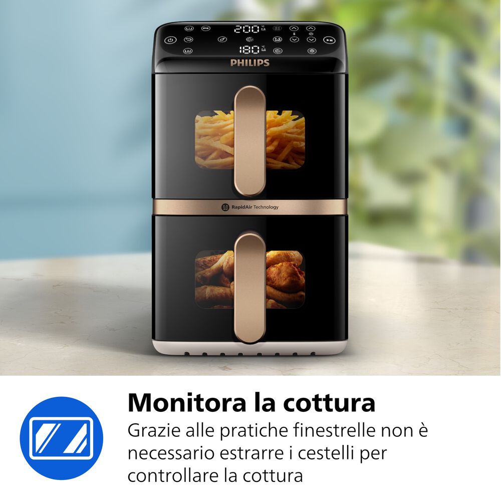 PHILIPS Airfryer Verticale Serie 4000 da 10L NA462/80 FRIGGITRICE AD ARIA, capacit&agrave; 10 l, Max potenza 2750 W, 6 programmi, da 40 &deg;C a 200 &deg;C, Bianco - PRMG GRADING ROCN - 15%, image number 10