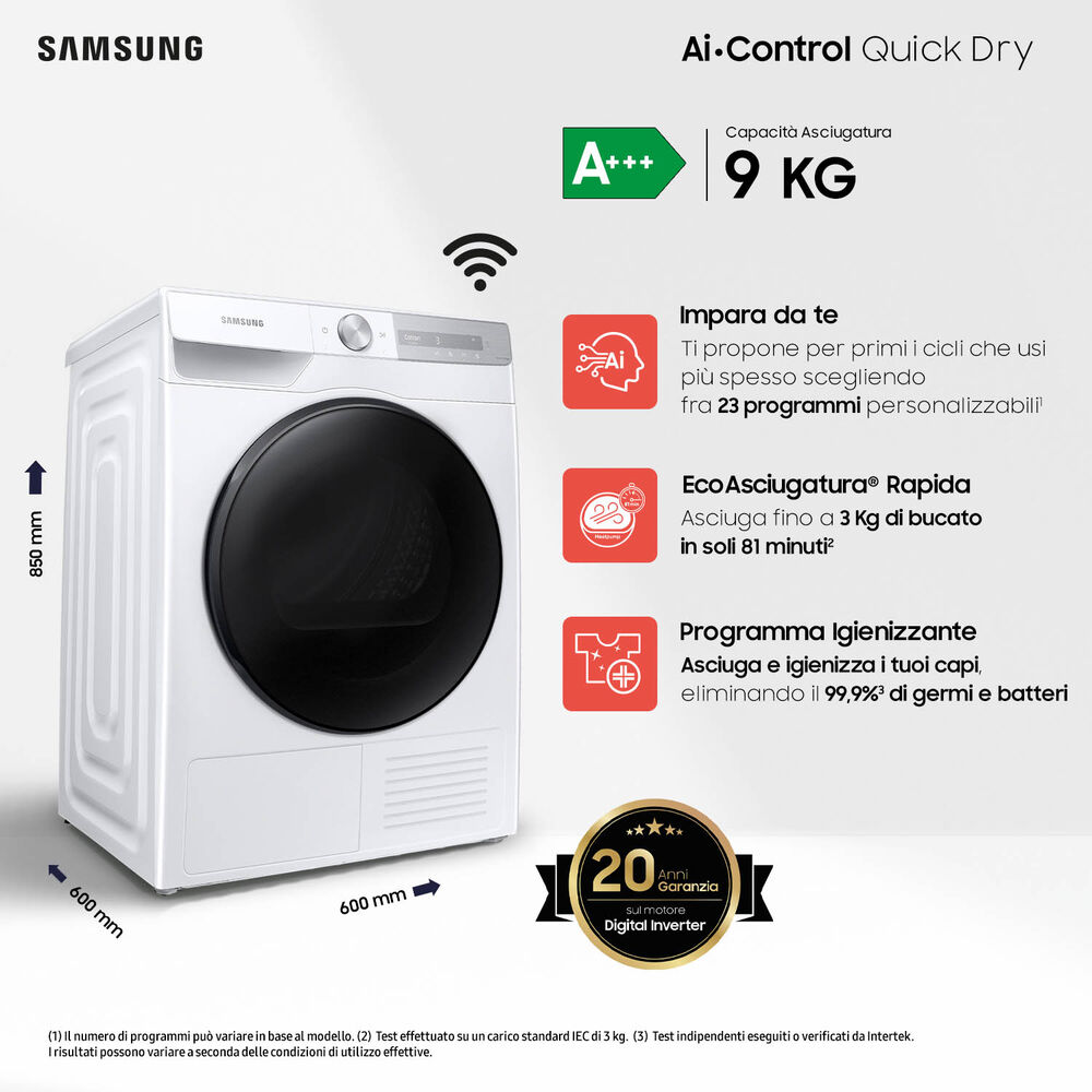 DV90T7240BH/S3 asciugatrice, 9 kg, Classe A+++, image number 1