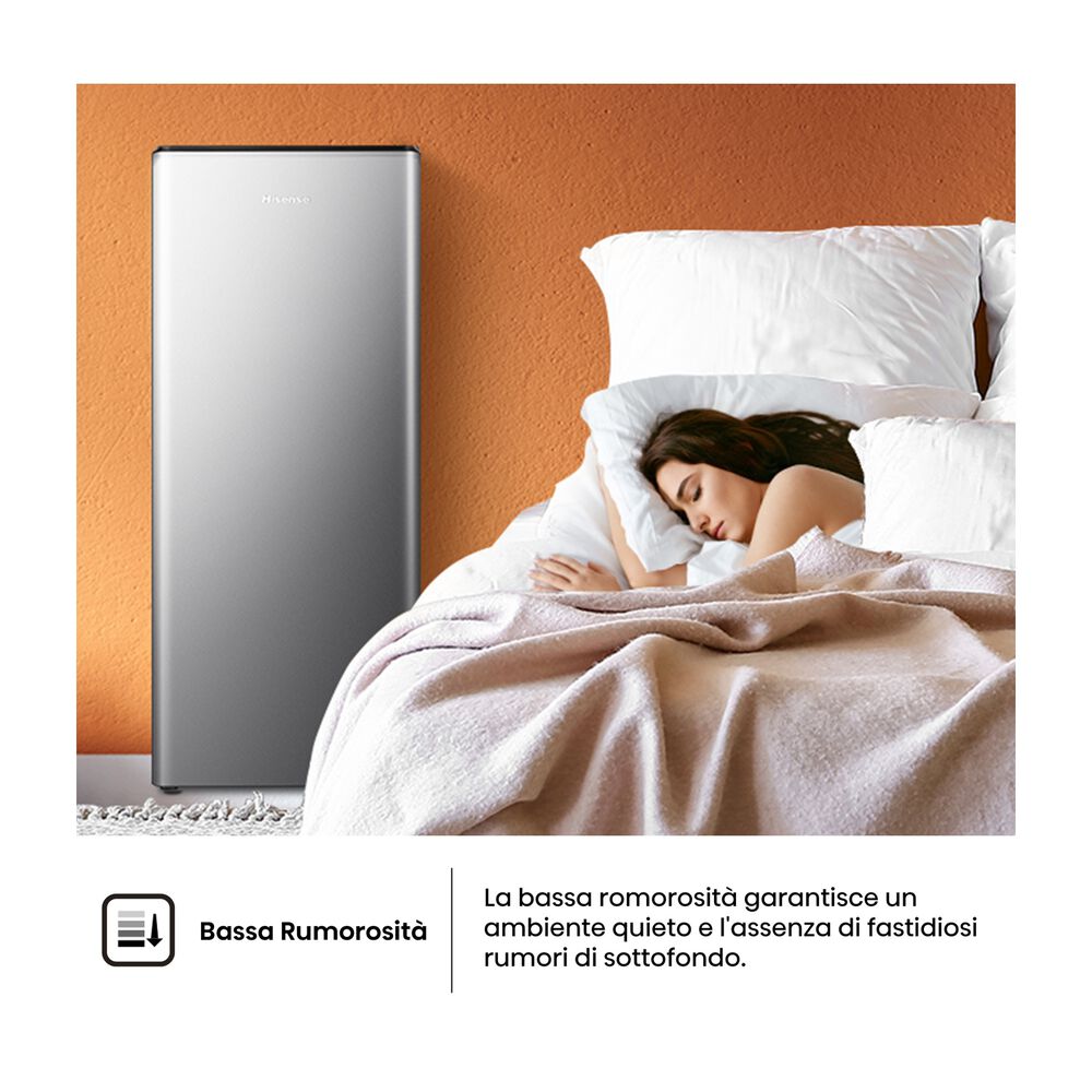 FRIGORIFERO MONOPORTA RR220D4BDE, Capacit&agrave; netta totale 165 l, Rumorosit&agrave;: 37 dB(A), Dimensioni: L 51,5 cm A 126,5 cm P 51,4 cm, Silver, Classe E - PRMG GRADING ROBN - 10%, image number 3