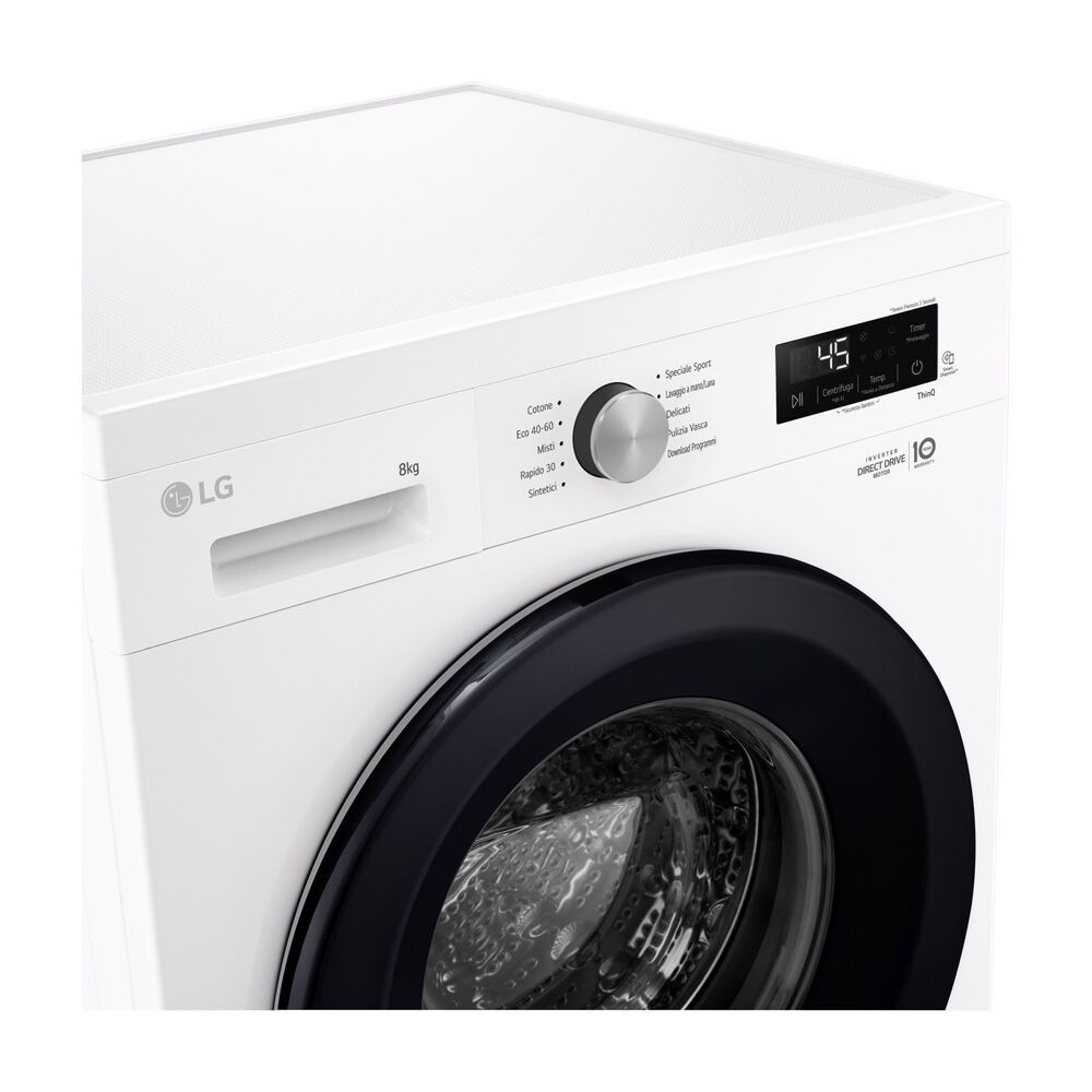 LG F4NX1008NWK Serie X1 LAVATRICE, Caricamento frontale, 8 kg, 10 programmi, Profondit&agrave; 55 cm, Giri 1400 rpm, ivory White, livello rumorosit&agrave; centrifuga 75 dB(A), Classe A  - PRMG GRADING ROAN - 5%, image number 7