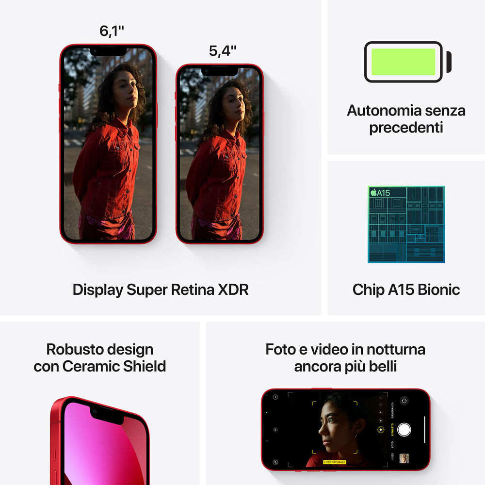 iPhone 13 mini 128GB RD, 128 GB, RED, image number 7