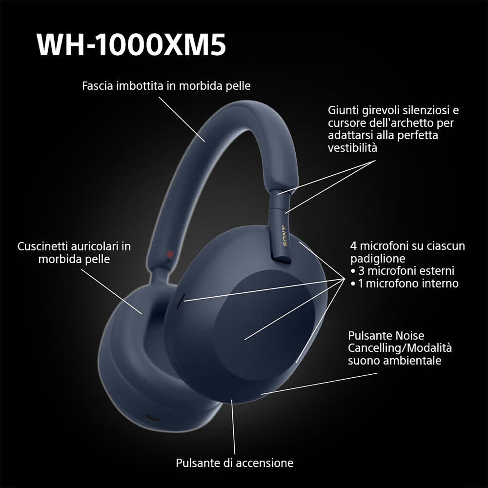 WH1000XM5L CUFFIE WIRELESS, blue, image number 5