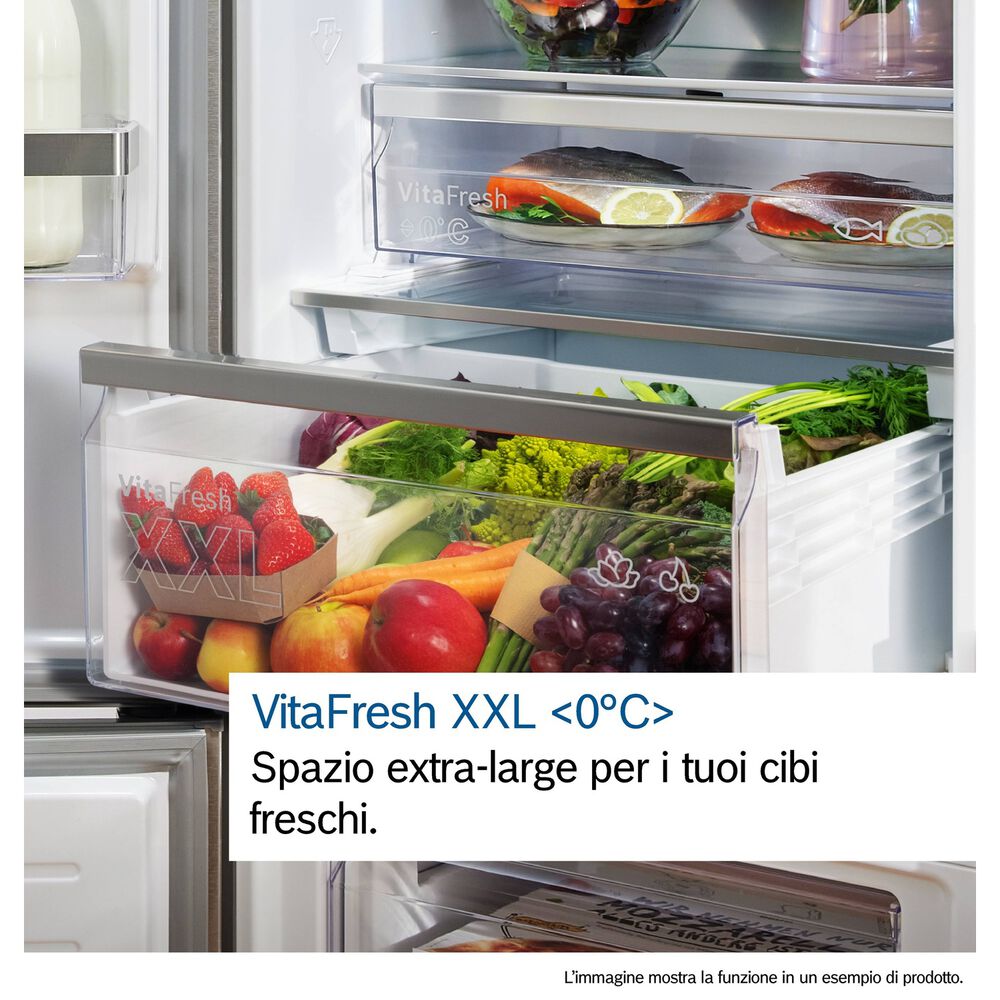FRIGORIFERO COMBINATO BOSCH KGN494ICF, Capacit&agrave; netta totale 440 l, Rumorosit&agrave;: 35 dB(A), 5 ripiani, Dimensioni: L 70 cm A 203 cm P 66,7 cm, Acciaio Antimpronta, Classe C - PRMG GRADING ROBN - 10%, image number 3