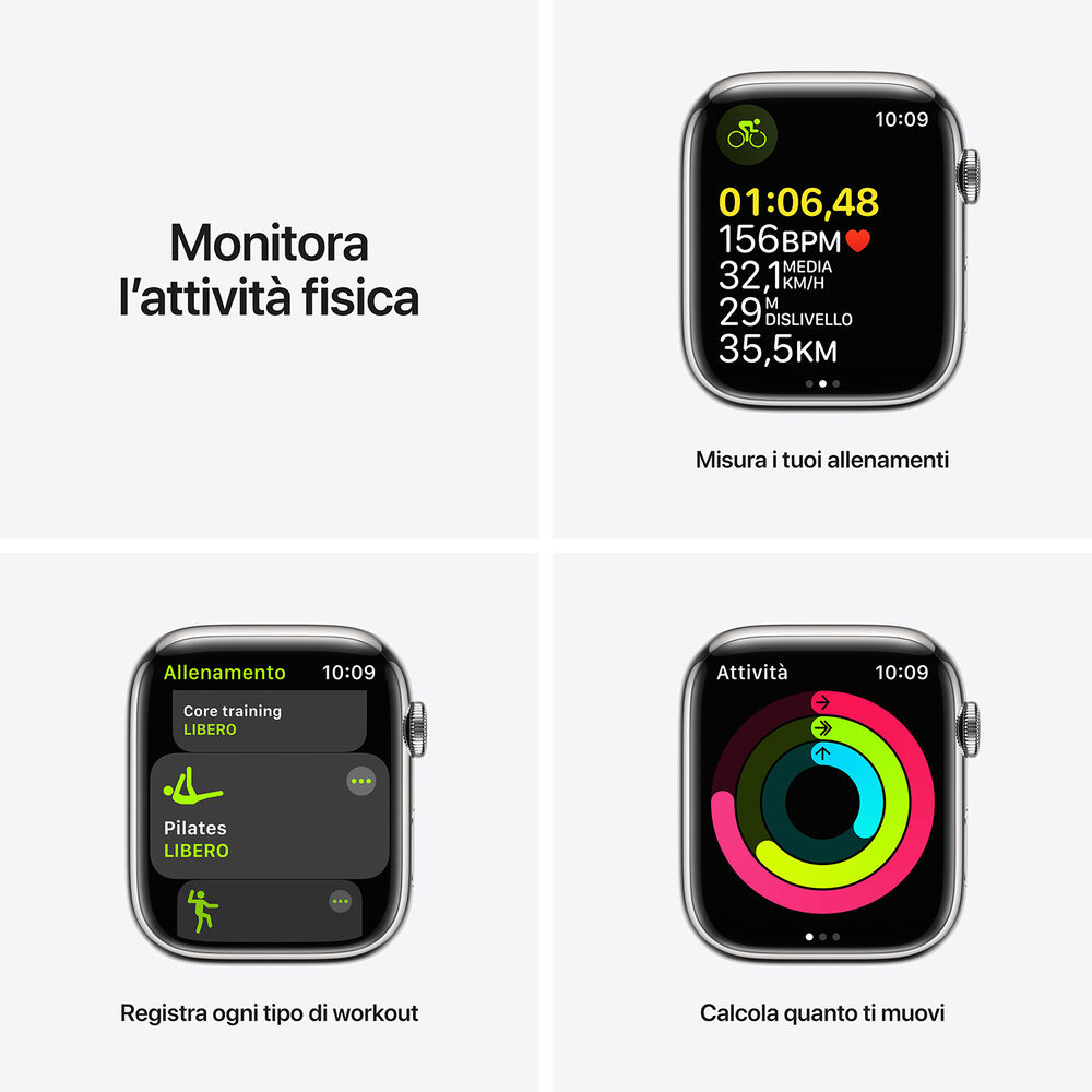 Watch Series 7 GPS+Cellular 45mm in acciaio argento - Loop Maglia Milanese argento, image number 5