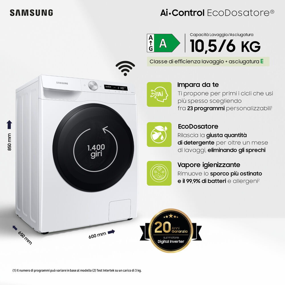 LAVASCIUGA SAMSUNG WD10T534DBW/S3, image number 1