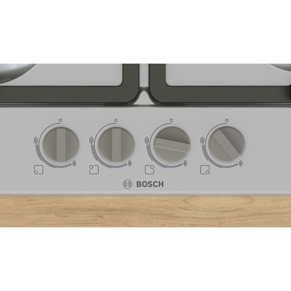 BOSCH PGH6B5K90 PIANO COTTURA GAS, 4 zone di cottura, dimensioni: L 58,2 cm, P 52 cm, piano in Acciaio inossidabile, Acciaio Inox - PRMG GRADING ROBN - 10%, image number 2