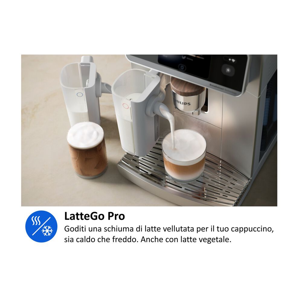 MACCHINA CAFF&Egrave; AUTOMATICA PHILIPS Caf&eacute; Aromis EP8757/20, Pressione pompa 15 bar, Potenza 1500 W, Programmi Espresso, Caff&egrave;, Cappuccino, Latte Macchiato, Caffellatte, Americano, Caff&egrave; crema, Ristretto, Espresso Lungo, Flat White, Acqua calda, Latte caldo, Schiuma di latte., Funzione Regolazione macinatura, Programma pulizia, Argento / Bianco - PRMG GRADING OOCN - 15%, image number 13