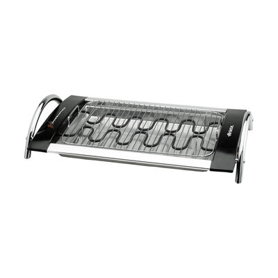 Barbecue GRIGLIA ELETTRICA, Elettrico, Potenza 2000 W, Nr. bruciatori 2, Griglia da 44 x 27 cm, Acciaio, Contenitore per trattenere liquido e grasso, Silver - PRMG GRADING ROCN - 15%